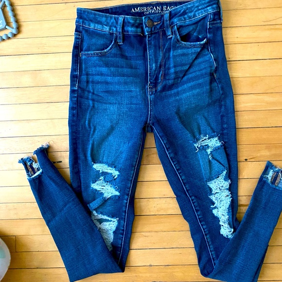 AE Distressed Super High Rise Jegging - Picture 1 of 3
